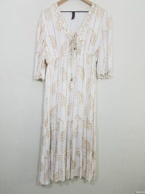 Me 2 Magic Bohemian Tiered Maxi Dress V-Neck Size 2X